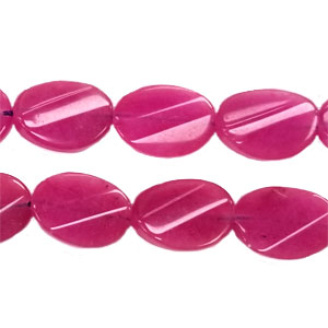 DYED JADE FACETED WAVE OVAL 13X18MM RED VIOLET